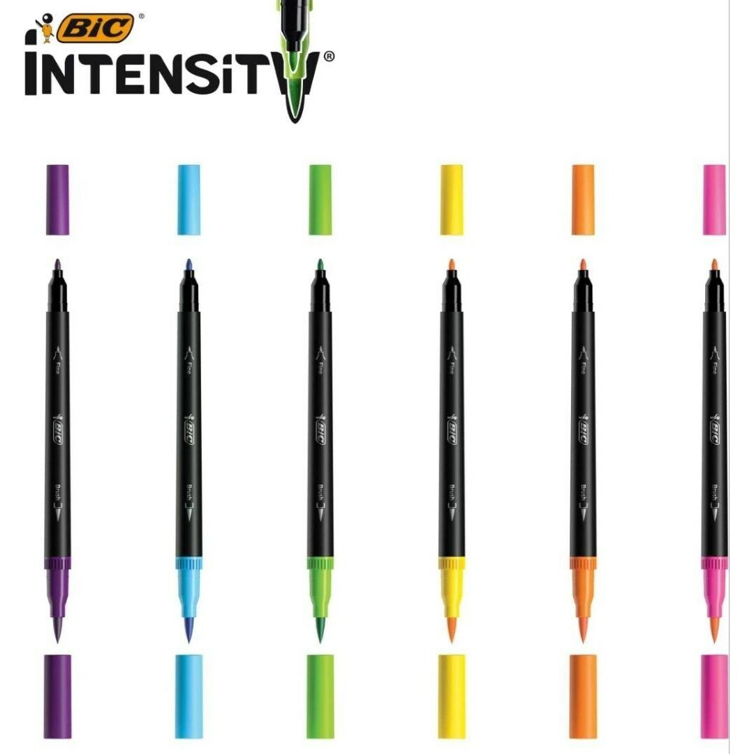 11色セット‼️水性ペン 2in1 デュアルチップ マーカー 筆ペン 速乾性 インテリア/住まい/日用品の文房具(ペン/マーカー)の商品写真