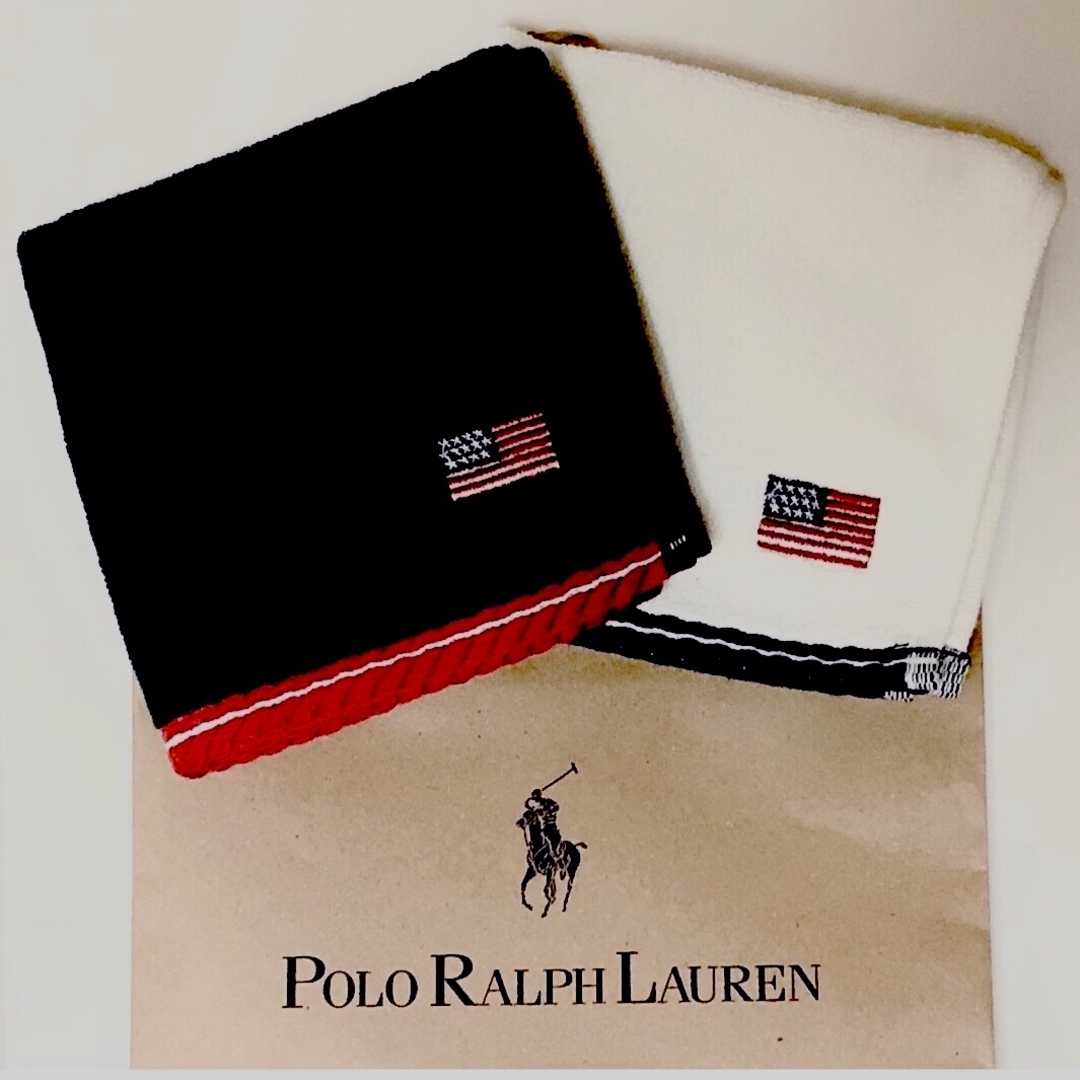 POLO RALPH LAUREN(ポロラルフローレン)の【RALPH LAUREN】ラルフローレンポロフラッグミニタオル2枚セット インテリア/住まい/日用品の日用品/生活雑貨/旅行(タオル/バス用品)の商品写真