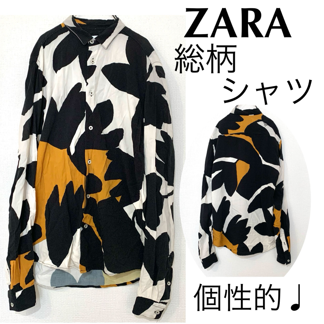 ZARA(ザラ)のZARAザラ/総柄サラッと素材シャツ個性的アンティーク北欧風モロッコ製 男女兼用 メンズのトップス(シャツ)の商品写真