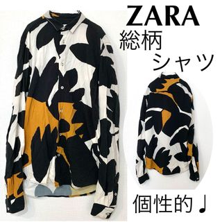 ザラ(ZARA)のZARAザラ/総柄サラッと素材シャツ個性的アンティーク北欧風モロッコ製 男女兼用(シャツ)