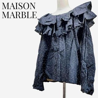 【大人気◎】MAISON MARBLE ハートドットプリントフリルブラウス(シャツ/ブラウス(長袖/七分))