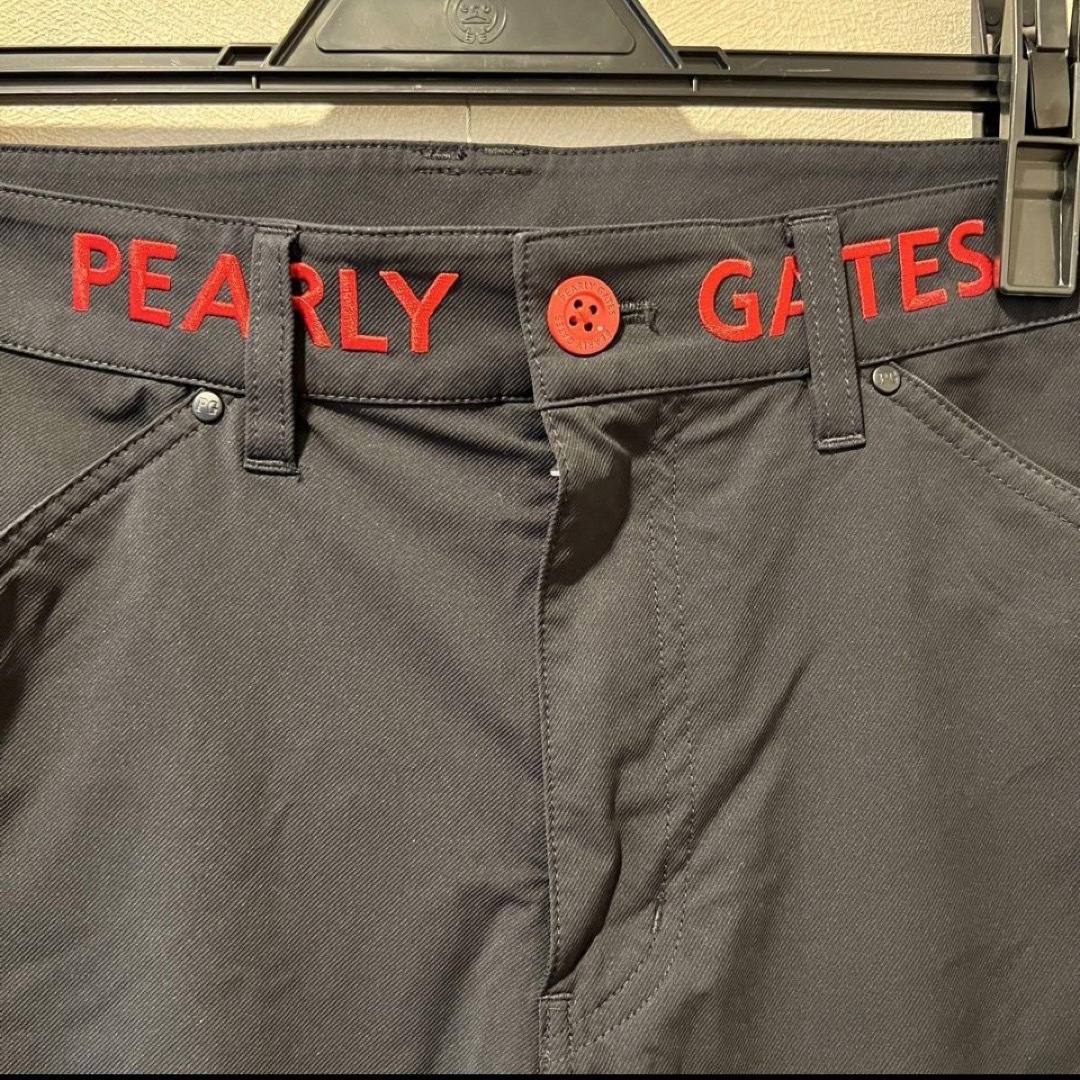 PEARLY GATES(パーリーゲイツ)のパーリーゲイツ ツイルストレッチパンツ サイズ5(XL程度)】 スポーツ/アウトドアのゴルフ(ウエア)の商品写真