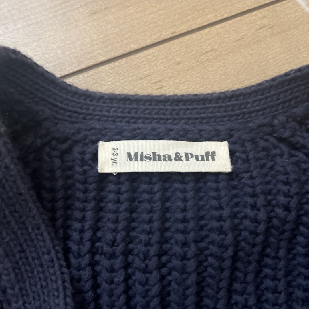 Misha & Puff(ミーシャアンドパフ)のmisha&puff カーディガン　ネイビー　2-3y キッズ/ベビー/マタニティのキッズ服女の子用(90cm~)(カーディガン)の商品写真