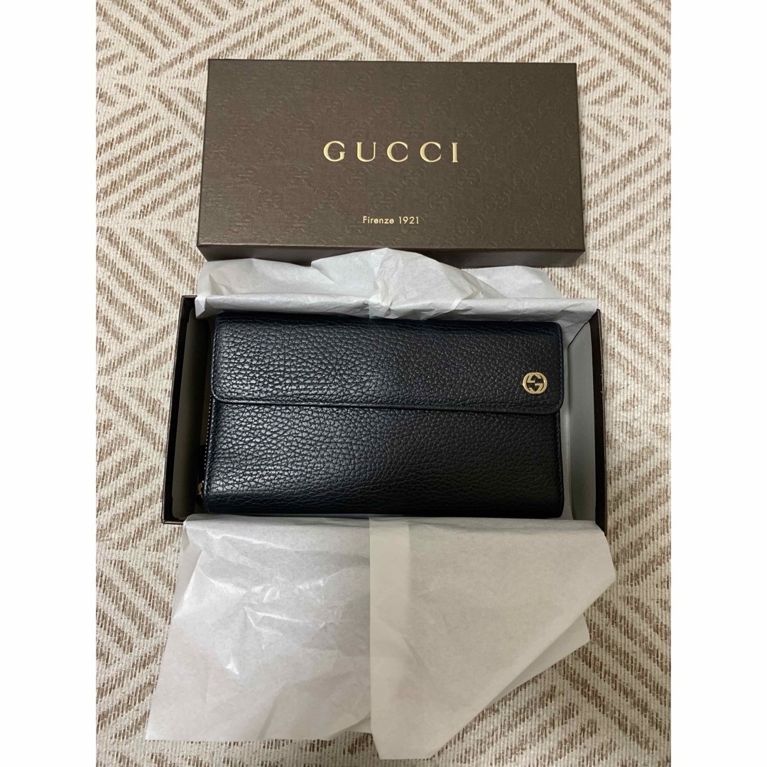 Gucci(グッチ)のグッチ　GUCCI   長財布　レザー　　黒 レディースのファッション小物(財布)の商品写真