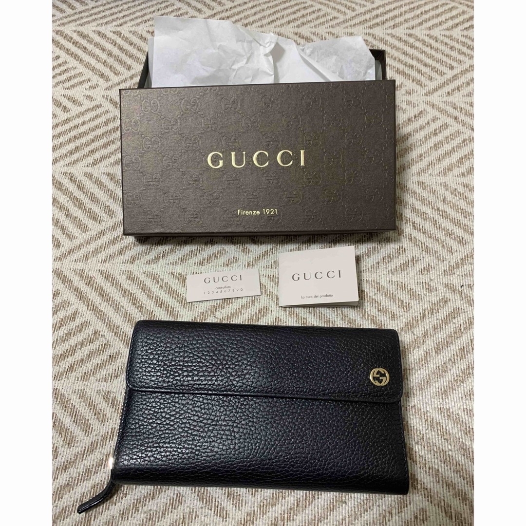 Gucci(グッチ)のグッチ　GUCCI   長財布　レザー　　黒 レディースのファッション小物(財布)の商品写真