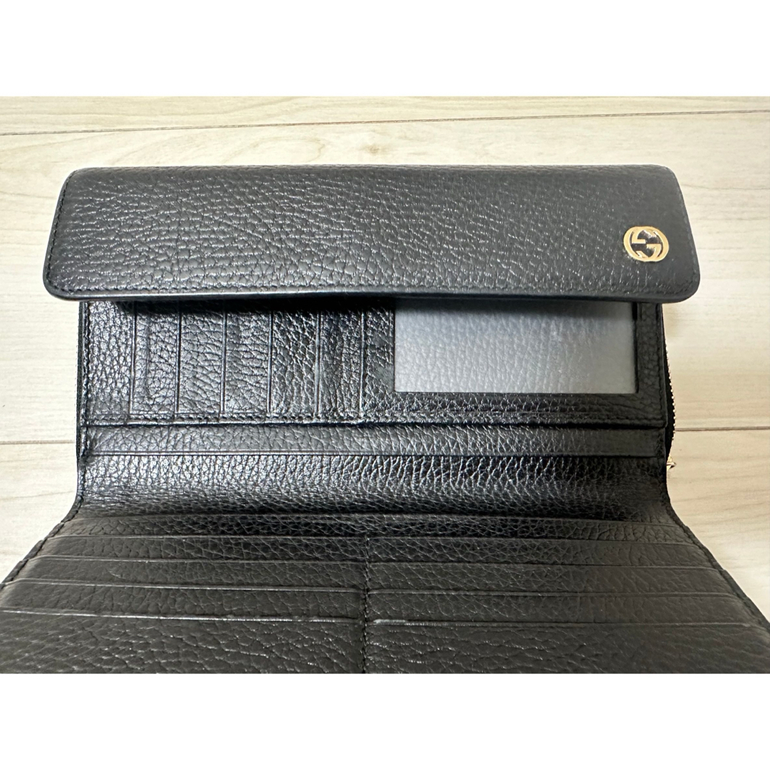 Gucci(グッチ)のグッチ　GUCCI   長財布　レザー　　黒 レディースのファッション小物(財布)の商品写真