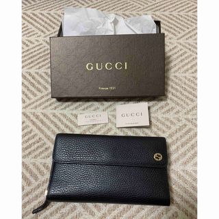 グッチ(Gucci)のグッチ　GUCCI   長財布　レザー　　黒(財布)