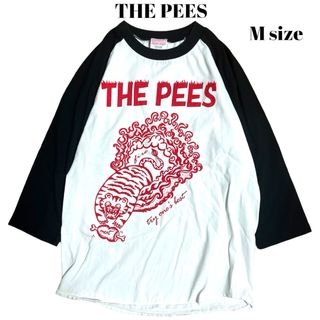 アーカイブ(Archive)のTHE PEES ラグランTシャツ 七分丈 両面プリント ブラック×ホワイト(Tシャツ/カットソー(七分/長袖))