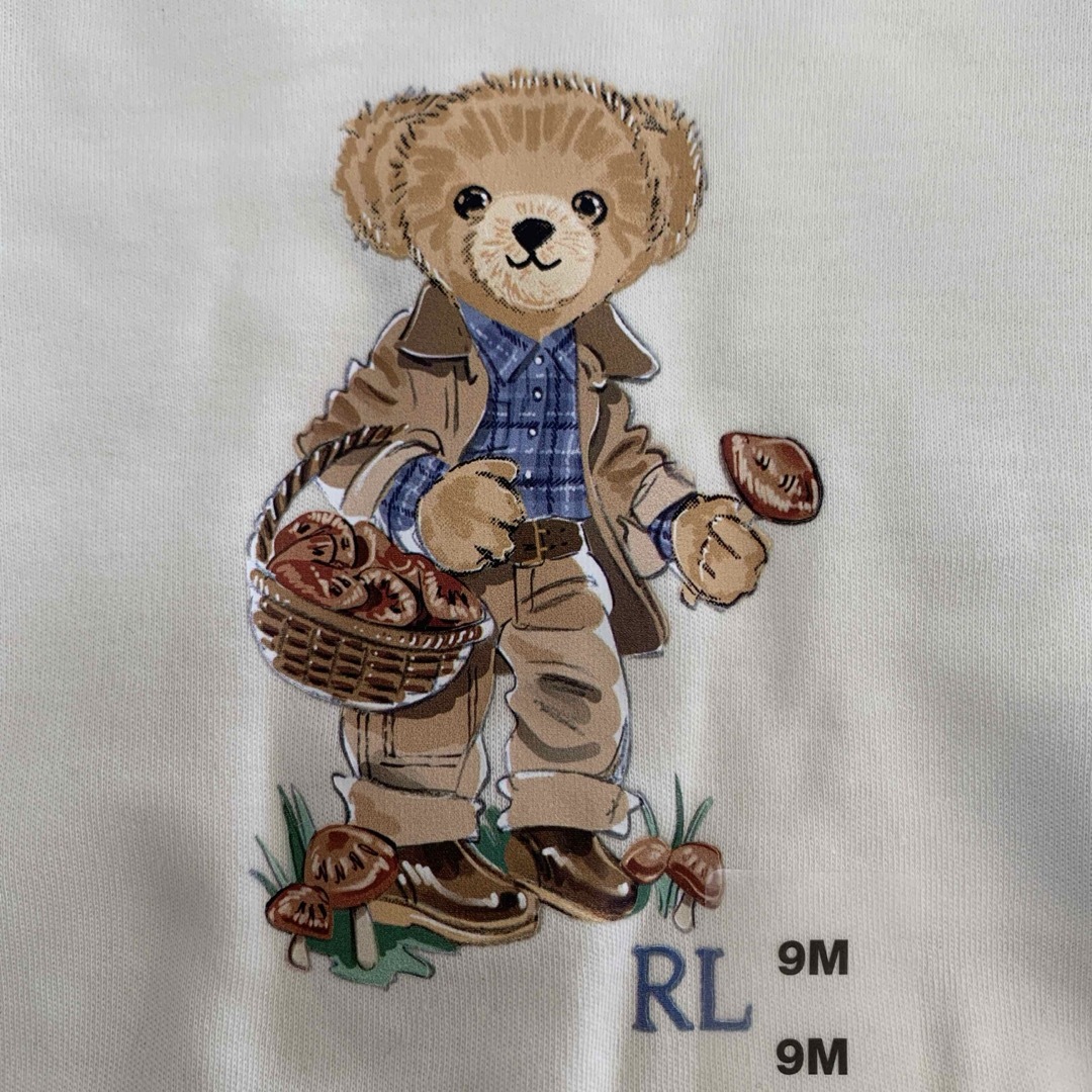 Ralph Lauren(ラルフローレン)の【新品】ラルフローレン ポロベア 長袖 ロンパース キノコ 12M キッズ/ベビー/マタニティのベビー服(~85cm)(ロンパース)の商品写真