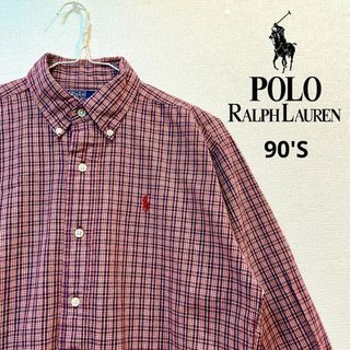 ポロラルフローレン(POLO RALPH LAUREN)の美品 POLO RALPH LAUREN ラルフローレン 90'Sチェックシャツ(シャツ)