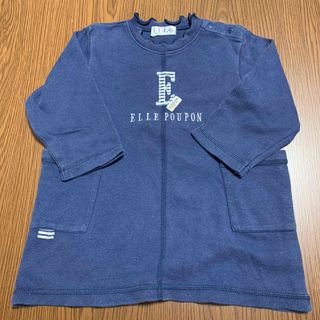 エル(ELLE)のELLE  チュニック　９５センチ　紺(Tシャツ/カットソー)