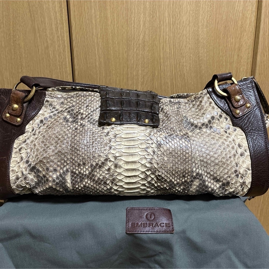 EMBRACE(エンブレイス)パイソン&クロコダイル ボストンBAG EMBRACE(エンブレイス)パイソン&クロコダイル ボストンBAG