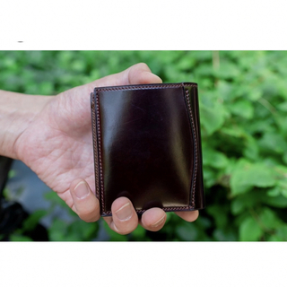 ガンゾ(GANZO)の新品　万双　黒　シェルコードバン　財布　GANZO preblic(折り財布)