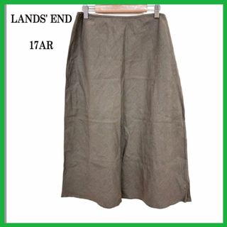 ランズエンド(LANDS’END)のLANDS' END ランズエンド ひざ丈スカート 麻 17AR(ひざ丈スカート)