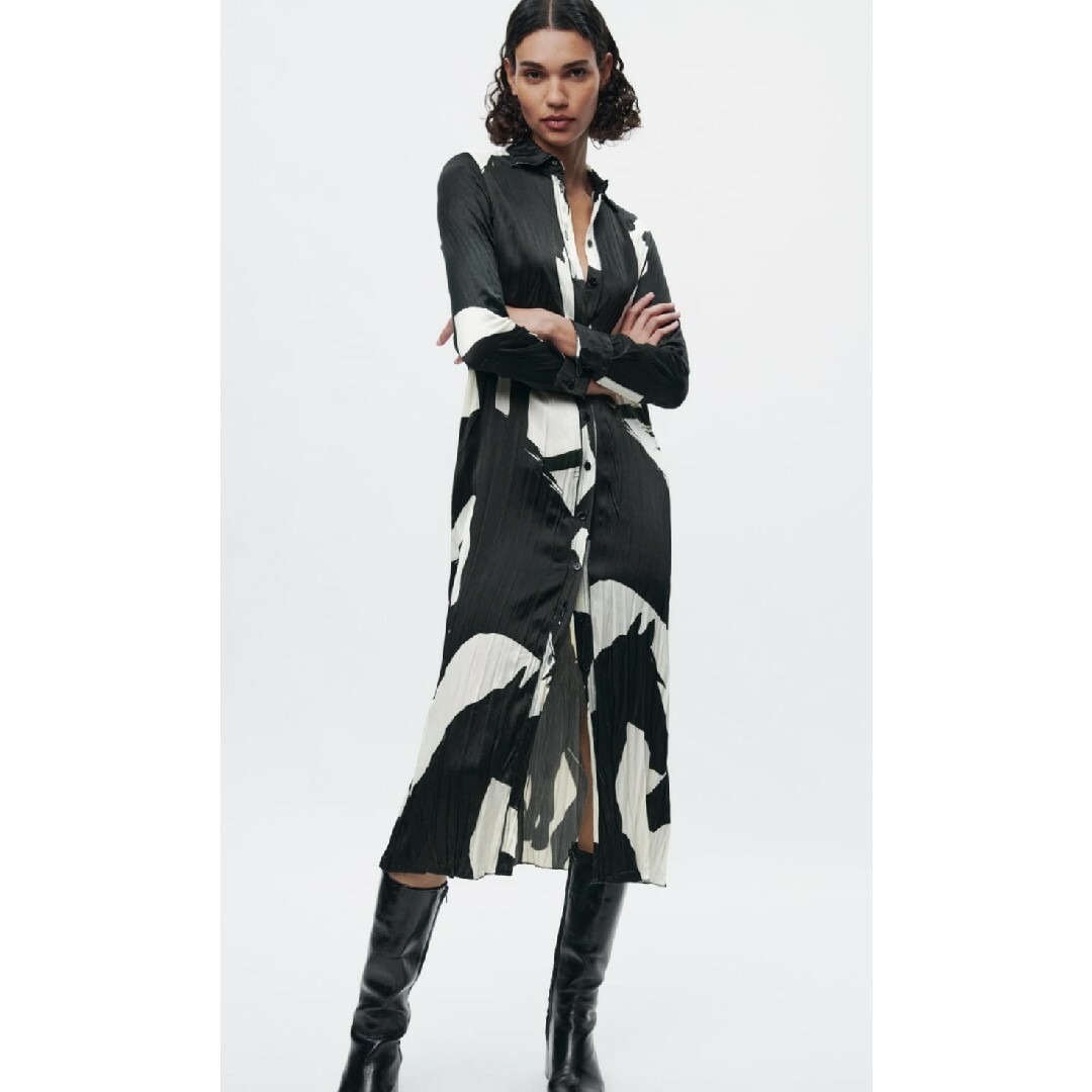 ZARA - ZARA ZW COLLECTION ホース プリント シャツワンピース M ZARA - ZARA ZW COLLECTION ホース プリント シャツワンピース M