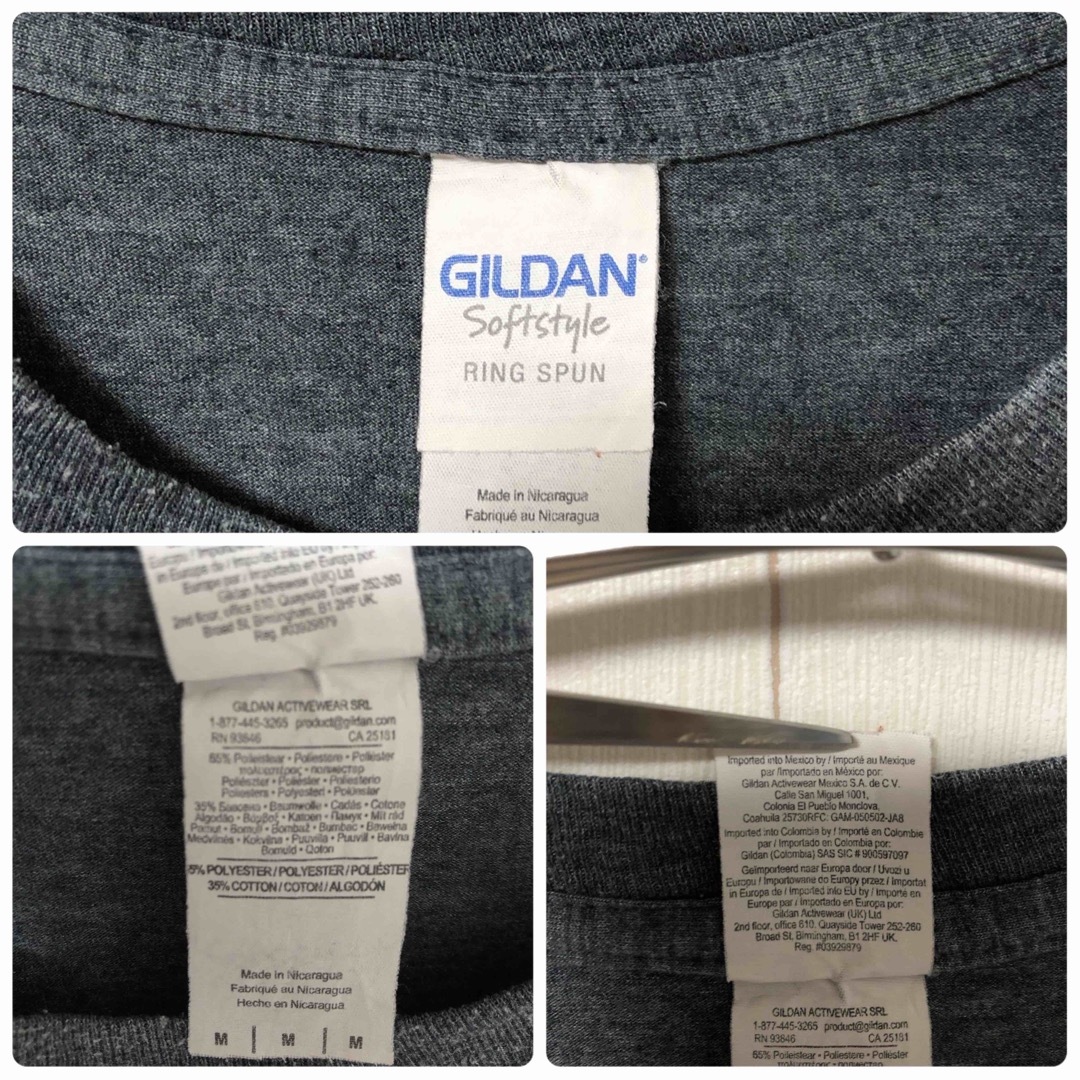 GILDAN(ギルタン)のGILDAN ギルダン ピザ イラスト プリントtシャツ 半袖 グレー 海外古着 メンズのトップス(Tシャツ/カットソー(半袖/袖なし))の商品写真