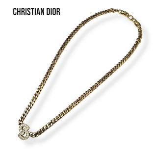 クリスチャンディオール(Christian Dior)のディオール ネックレス ゴールド クリスタル ヴィンテージ チェーン(ネックレス)