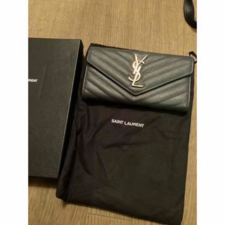 イヴサンローラン(Yves Saint Laurent)のイブサンローラン　長財布　グレー　美品(財布)