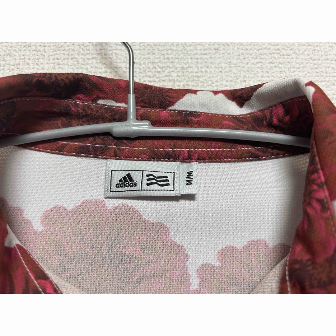 adidas(アディダス)の美品 アディダスゴルフ adidas GOLF ポロシャツ　花柄　サイズM スポーツ/アウトドアのゴルフ(ウエア)の商品写真