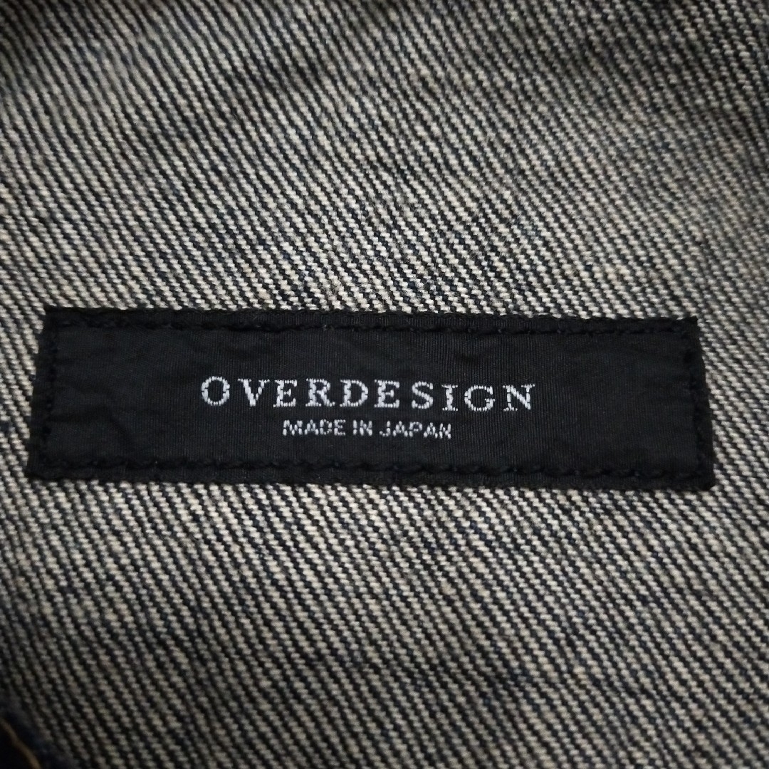 定価6万 OVERDESIGN 16AW ダメージ&ペンキ加工デニムジャケット メンズのジャケット/アウター(Gジャン/デニムジャケット)の商品写真