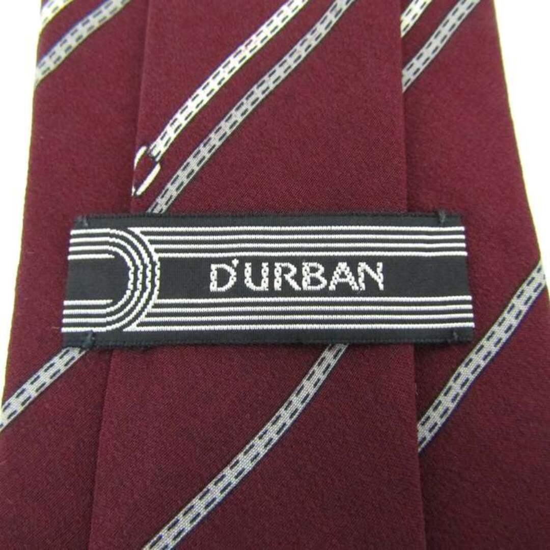 D’URBAN(ダーバン)のダーバン ブランド ネクタイ ストライプ柄 ベルト柄 シルク 日本製 メンズ ワインレッド Durban メンズのファッション小物(ネクタイ)の商品写真
