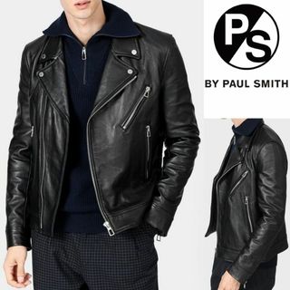 ポールスミス(Paul Smith)の新品訳 PS ポールスミス レザーダブルライダースジャケット Lサイズ(ライダースジャケット)