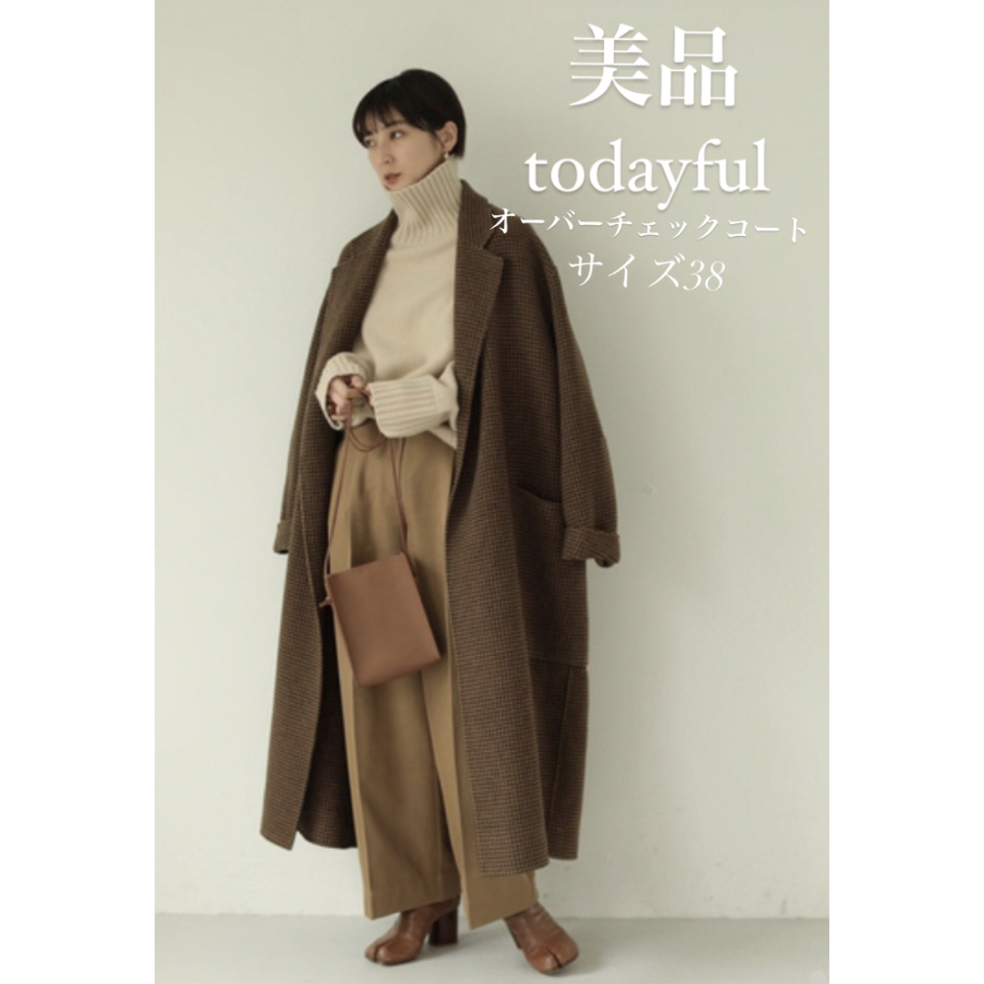 TODAYFUL - 【美品】試着のみ TODAYFUL オーバーチェックコート 38の