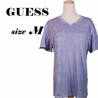 【GUESS】メンズ ダイダイ染め 半袖 Tシャツ パープル系 M【送料無料】(Tシャツ/カットソー(半袖/袖なし))