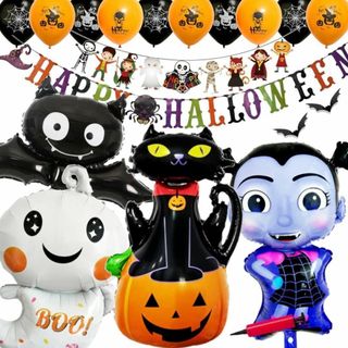 【即日発送】 ハロウィン バルーン 飾り パーティ セット 風船 ミニポンプ(その他)