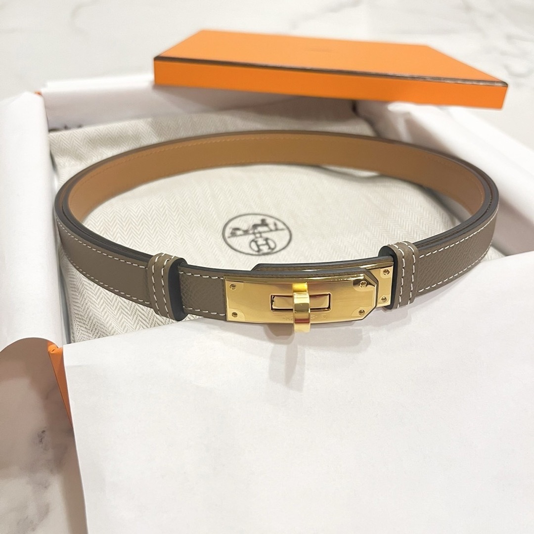 Hermes - 新品・B刻印 エルメス ケリーベルト 18 エトゥープ ゴールド