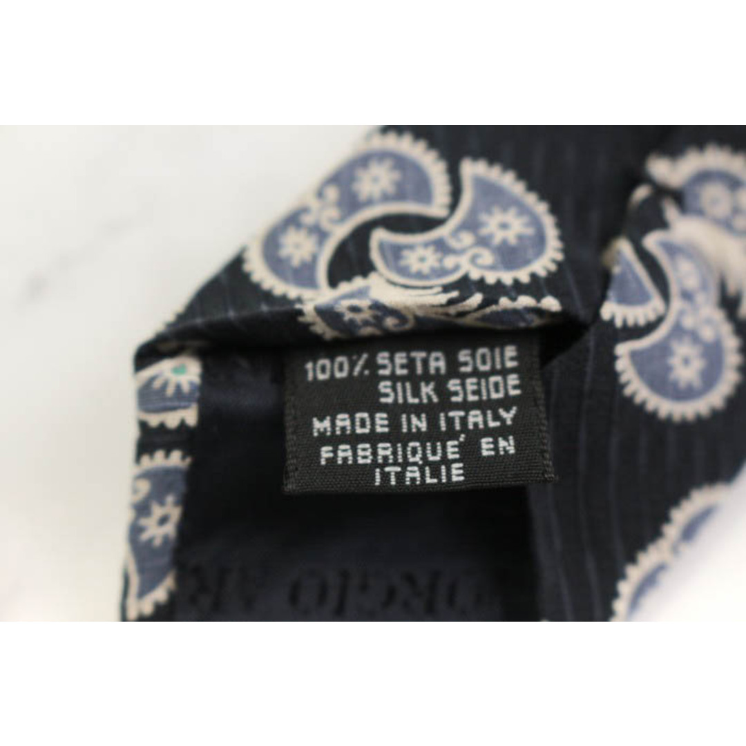 Giorgio Armani(ジョルジオアルマーニ)のジョルジオアルマーニ ブランド ネクタイ シルク ペイズリー柄 未使用タグ付 メンズ ブラック GIORGIO ARMANI メンズのファッション小物(ネクタイ)の商品写真