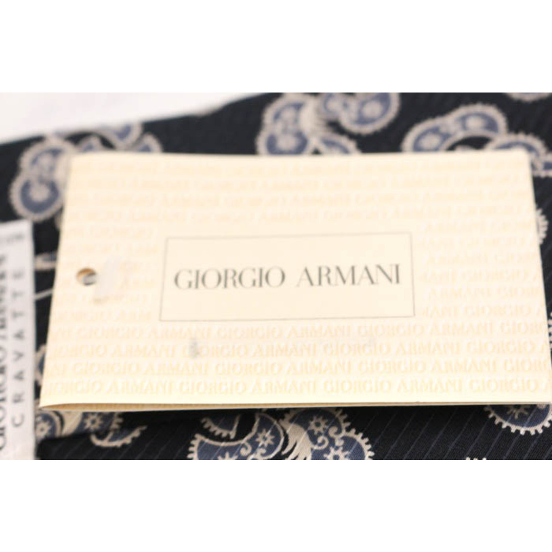 Giorgio Armani(ジョルジオアルマーニ)のジョルジオアルマーニ ブランド ネクタイ シルク ペイズリー柄 未使用タグ付 メンズ ブラック GIORGIO ARMANI メンズのファッション小物(ネクタイ)の商品写真