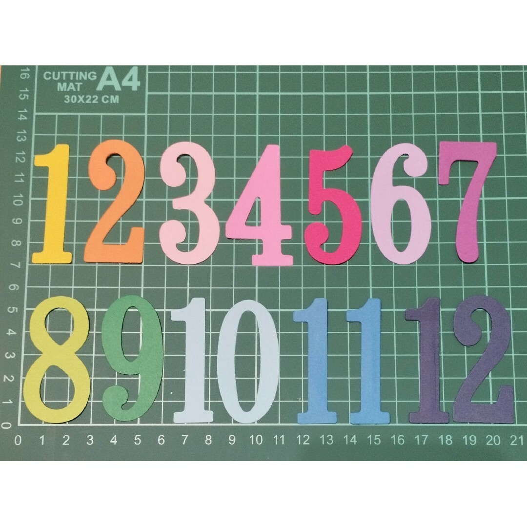 数字 画用紙 誕生表 誕生日カード 保育園 幼稚園 ダイカット パンチ 大 ハンドメイドの素材/材料(各種パーツ)の商品写真