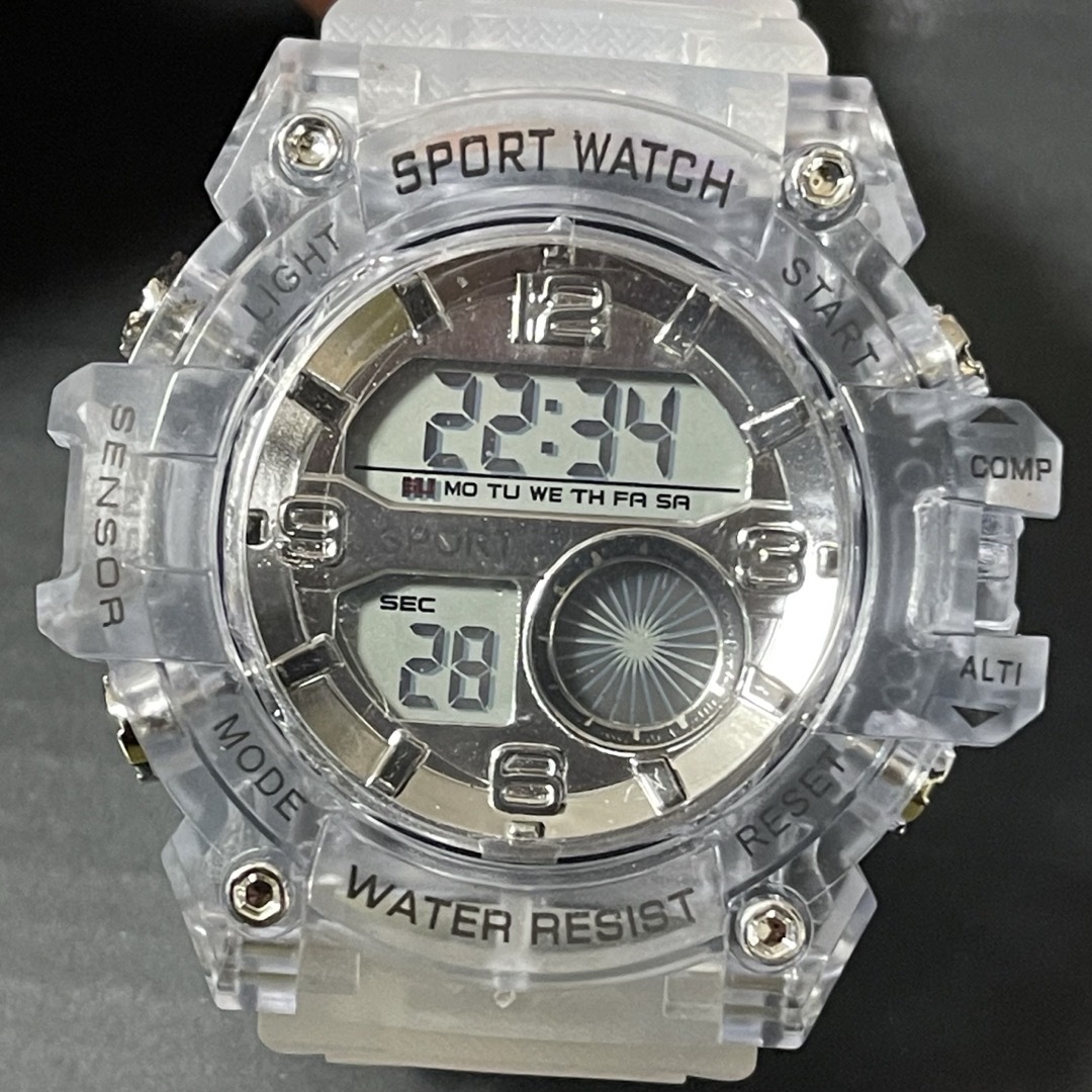 新品 SPROT WATCH デジタルウォッチ メンズ腕時計 クリアー メンズの時計(腕時計(デジタル))の商品写真