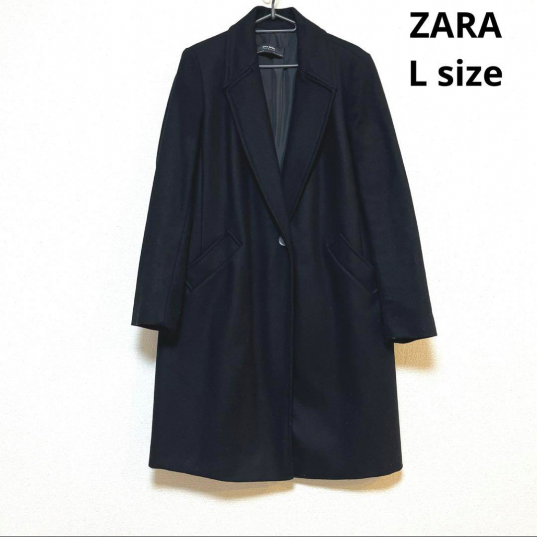 ZARA - ♡ZARA ♡ ザラ チェスターコート L 黒 ブラック コートの通販