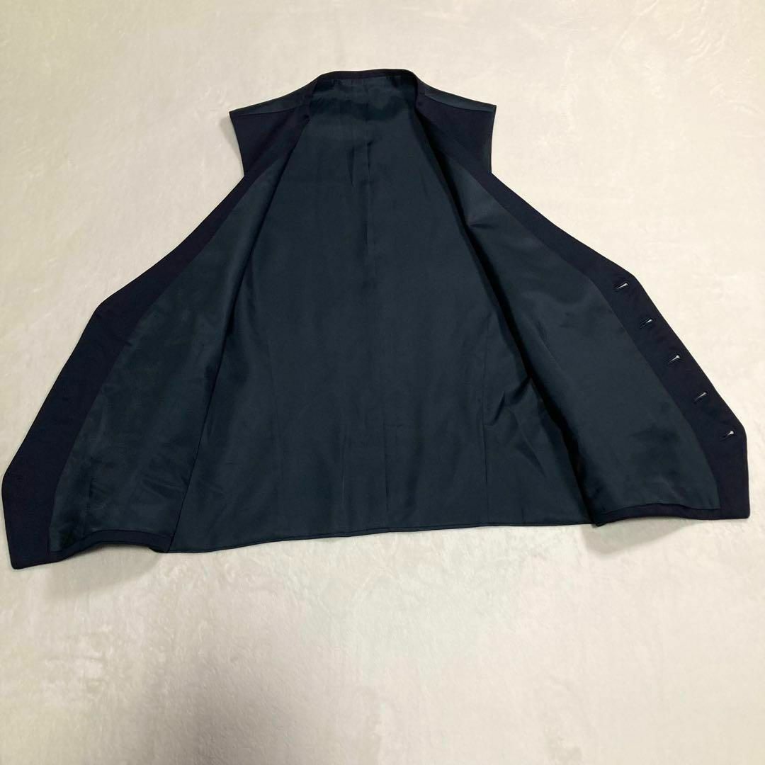 スリーピース　セットアップ　紺ブレ　スーツ　ダーク　ネイビー　ベスト　ブラック メンズのスーツ(セットアップ)の商品写真