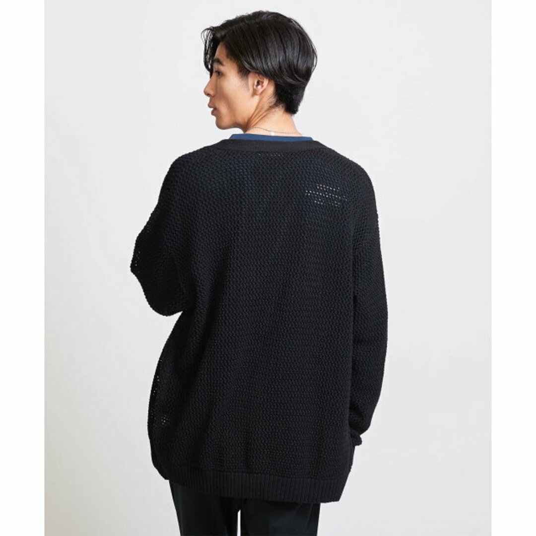 BEAUTY&YOUTH UNITED ARROWS(ビューティアンドユースユナイテッドアローズ)の【BLACK】<info. BEAUTY&YOUTH> バルーンシルエット メッシュ カーディガン メンズのトップス(カーディガン)の商品写真