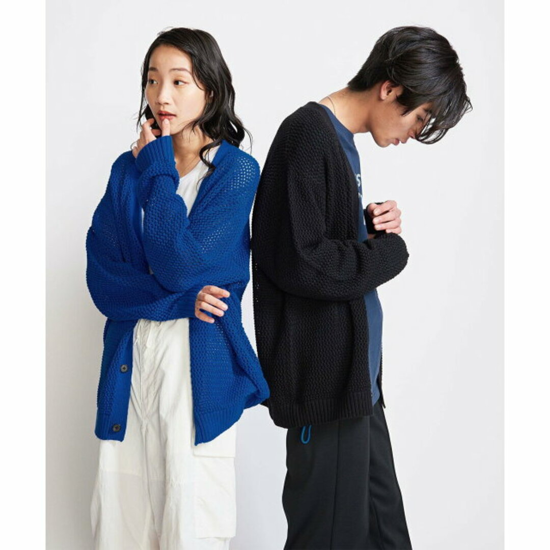 BEAUTY&YOUTH UNITED ARROWS(ビューティアンドユースユナイテッドアローズ)の【BLACK】<info. BEAUTY&YOUTH> バルーンシルエット メッシュ カーディガン メンズのトップス(カーディガン)の商品写真