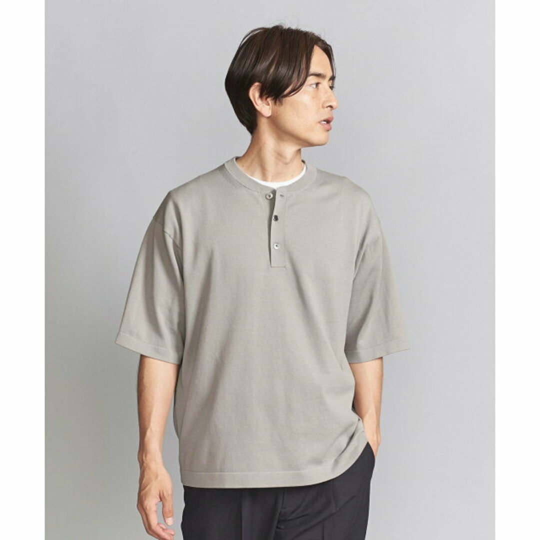 BEAUTY&YOUTH UNITED ARROWS(ビューティアンドユースユナイテッドアローズ)の【BEIGE】ガスコットン 3ボタン ヘンリーネック ニット その他のその他(その他)の商品写真