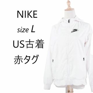 【US古着】海外輸入 NIKE ナイキ 赤タグ デカロゴ ボロナイロンジャケット(ジャージ)