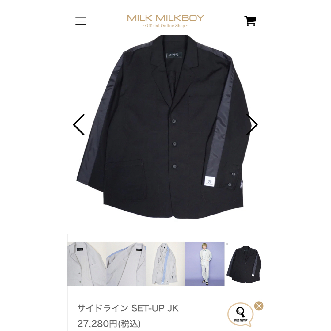 MILKBOY(ミルクボーイ)のミルクボーイ　2023SS サイドライン薄手テーラードジャケット　MILKBOY メンズのジャケット/アウター(テーラードジャケット)の商品写真