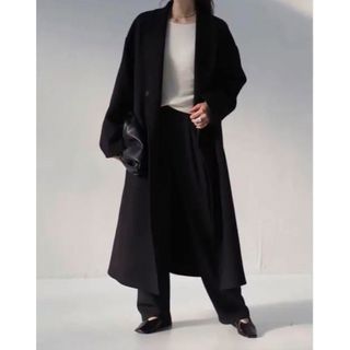 na.e Shawl Collar Wool Coat_通常丈　ブラック(ロングコート)