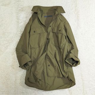 スピックアンドスパン(Spick & Span)の【美品★】スピックアンドスパン　カーキシャツ　ミリタリーシャツ　綿100%　36(シャツ/ブラウス(長袖/七分))