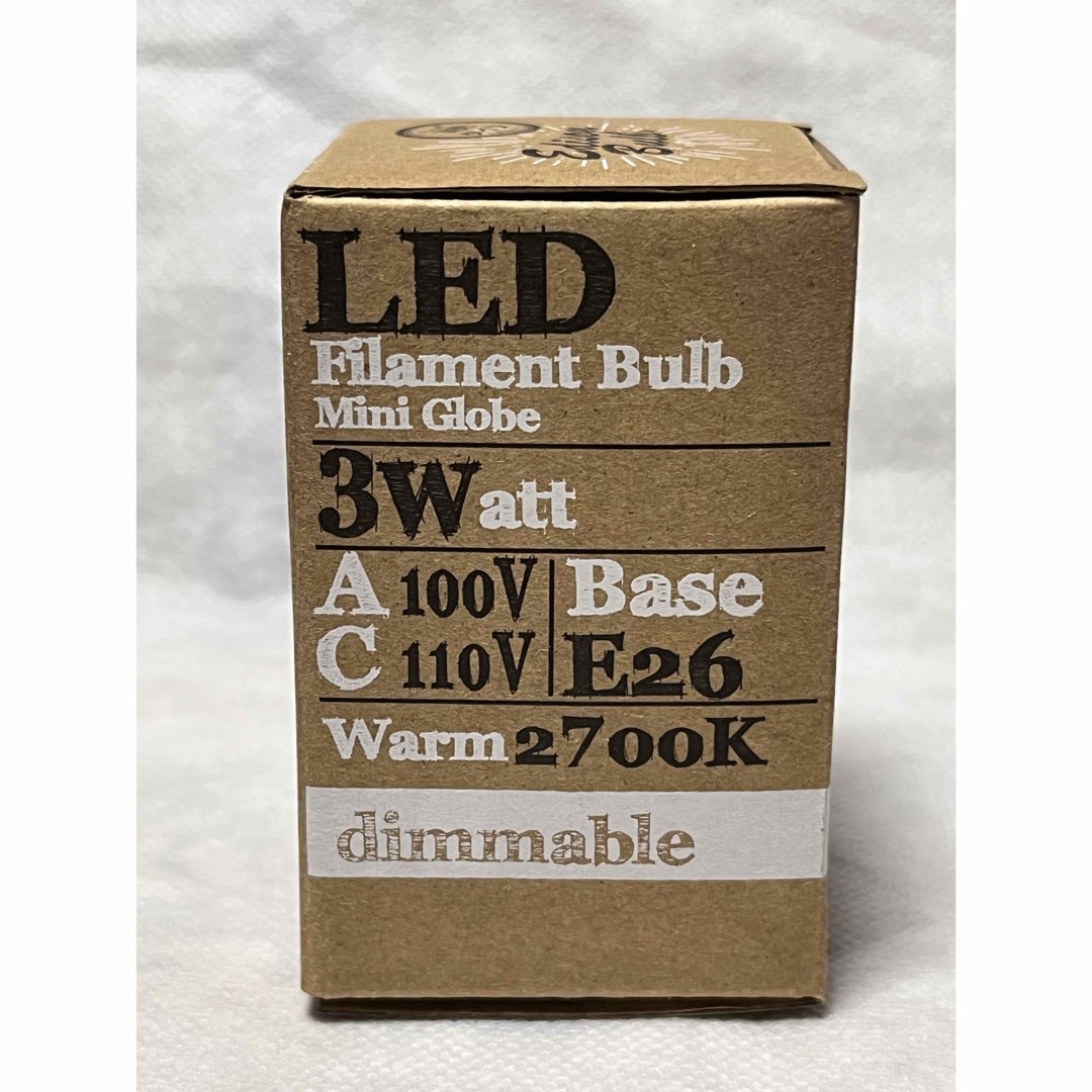 エジソン調光器対応E26ミニGLOBEクリア インテリア/住まい/日用品のライト/照明/LED(蛍光灯/電球)の商品写真