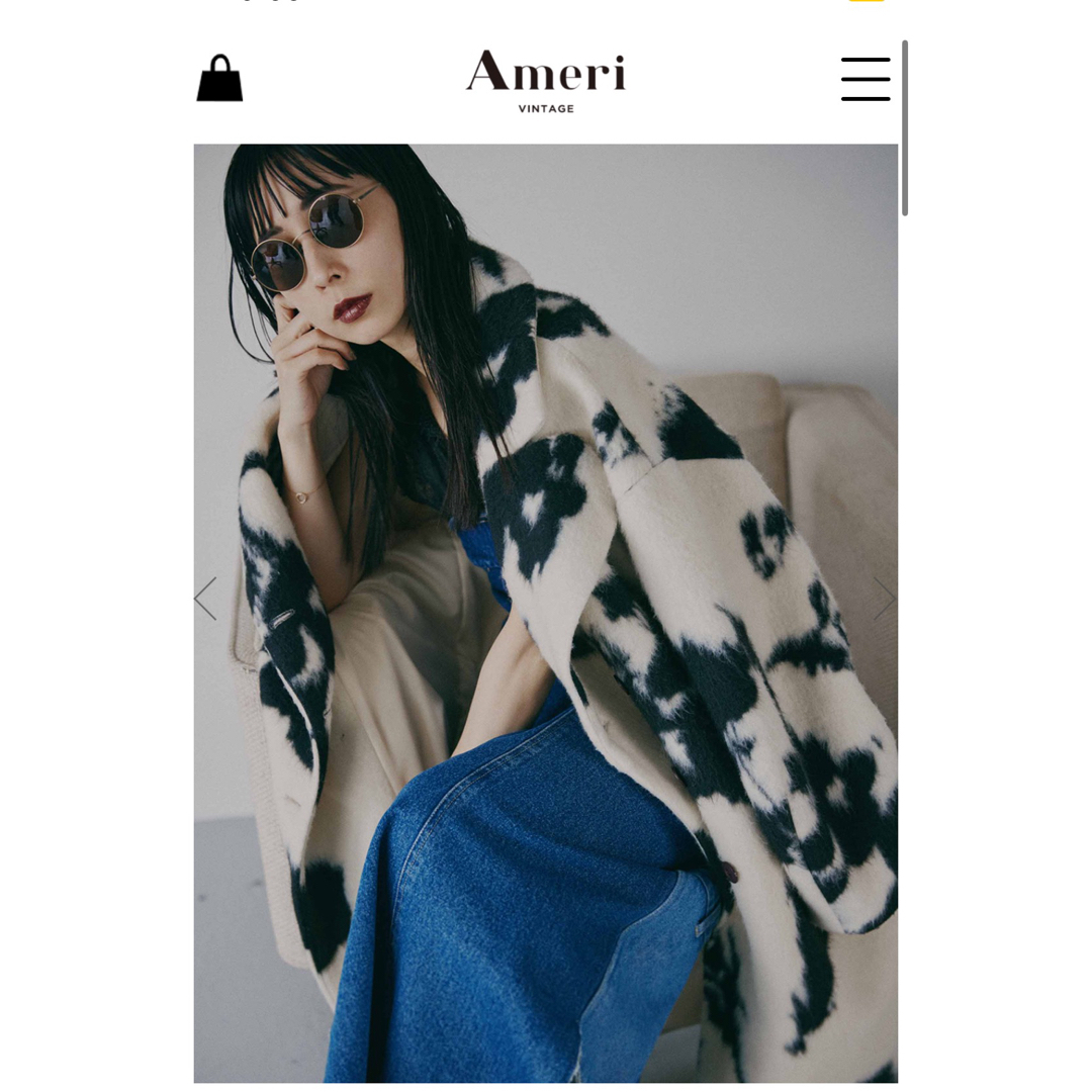 Ameri VINTAGE(アメリヴィンテージ)のamerivintage UND SHADOW FLOWER WOOL COAT レディースのジャケット/アウター(ロングコート)の商品写真