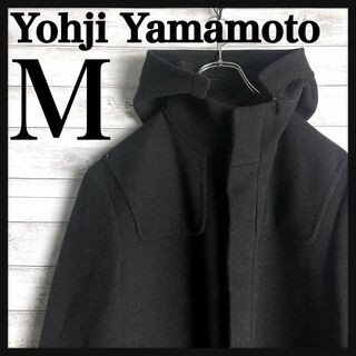 Yohji Yamamoto - 9122【フード取り外し可能】ヨウジヤマモト☆カシミヤ入り定番カラーコート　美品