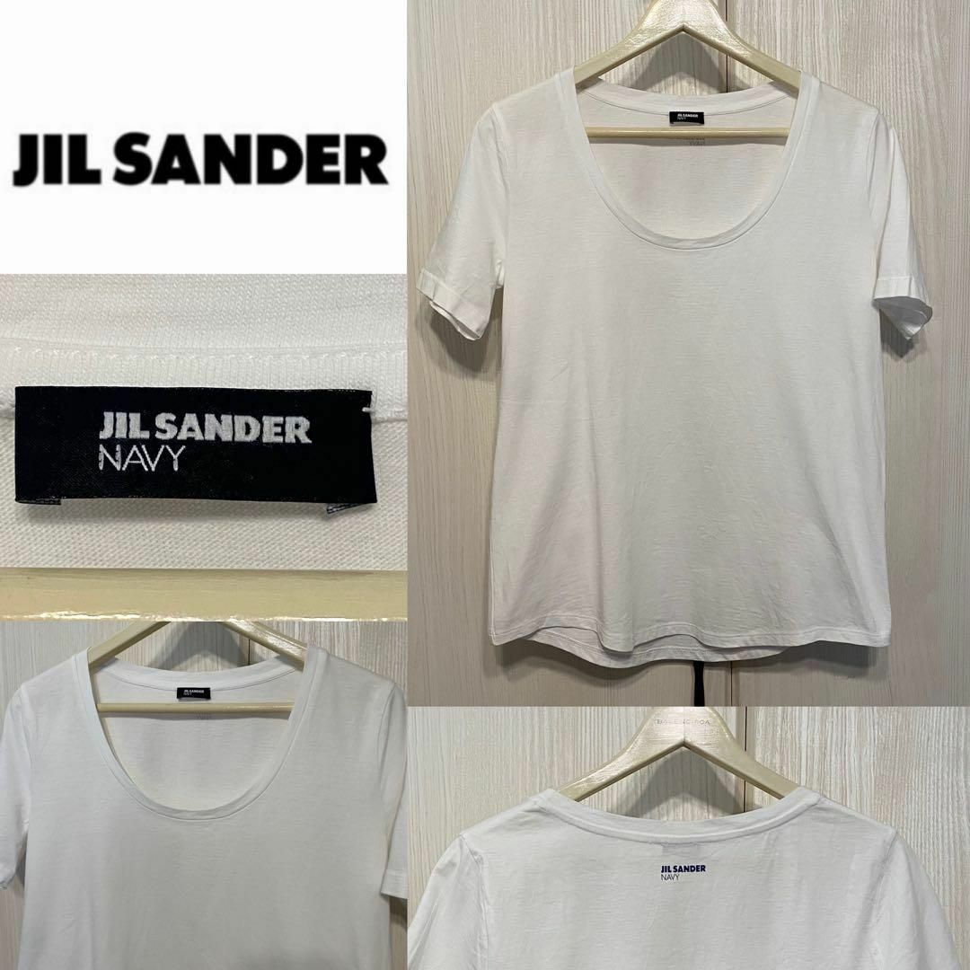 JIL SANDER NAVY(ジルサンダーネイビー)の【定番】JIL SANDER NAVY ジルサンダーネイビー Uネック tee レディースのトップス(Tシャツ(半袖/袖なし))の商品写真