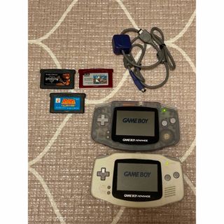 ゲームボーイアドバンス(ゲームボーイアドバンス)のゲームボーイアドバンス☆GBA 本体 ソフト 通信ケーブル セット(携帯用ゲーム機本体)