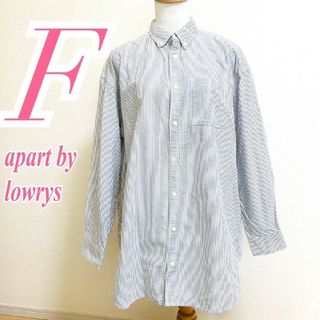 アパートバイローリーズ(apart by lowrys)のアパートバイローリーズ Ｆ 長袖シャツ ストライプ柄 オフィスカジュアル ブルー(シャツ/ブラウス(長袖/七分))