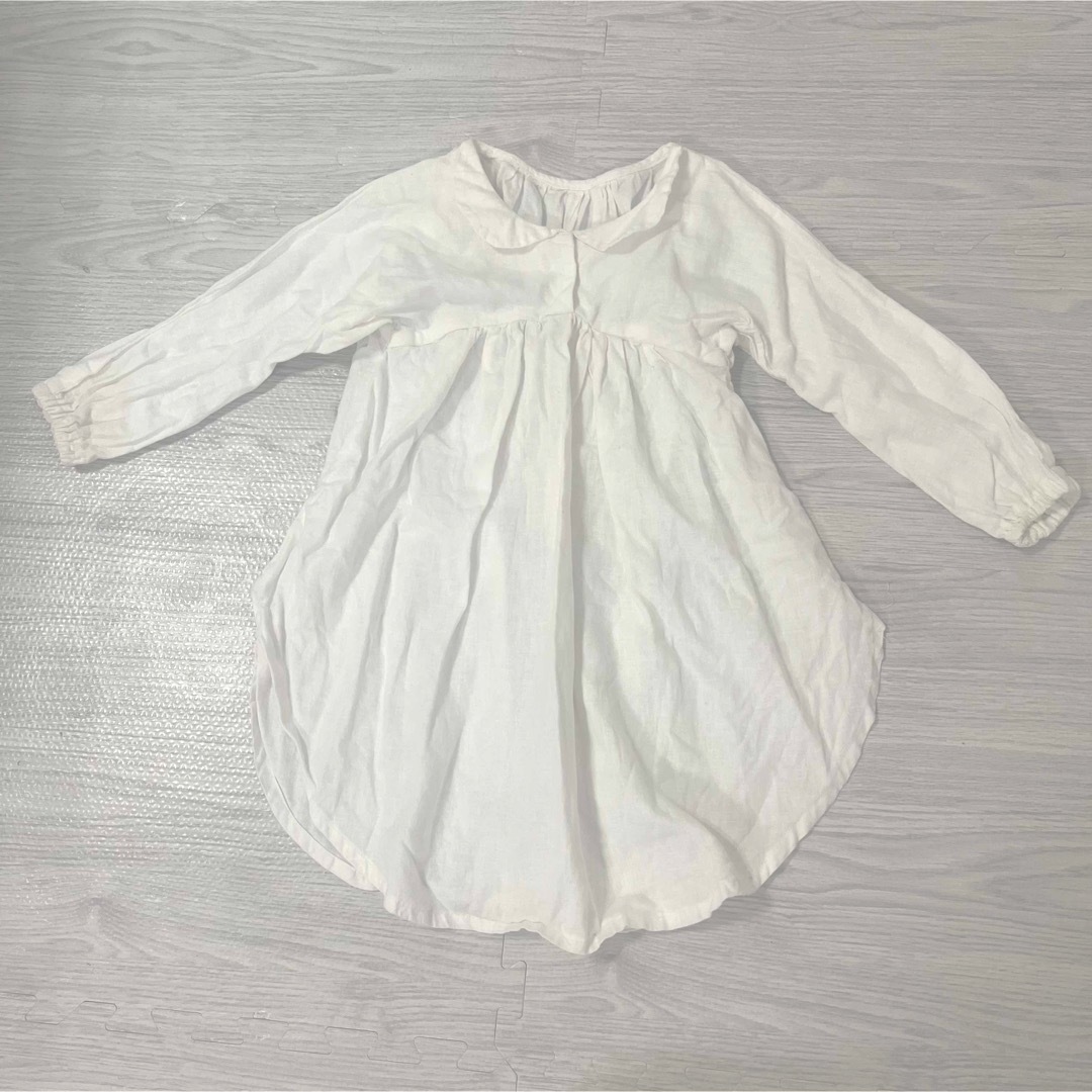 ロングシャツワンピ 100 110 キッズ/ベビー/マタニティのキッズ服女の子用(90cm~)(ワンピース)の商品写真